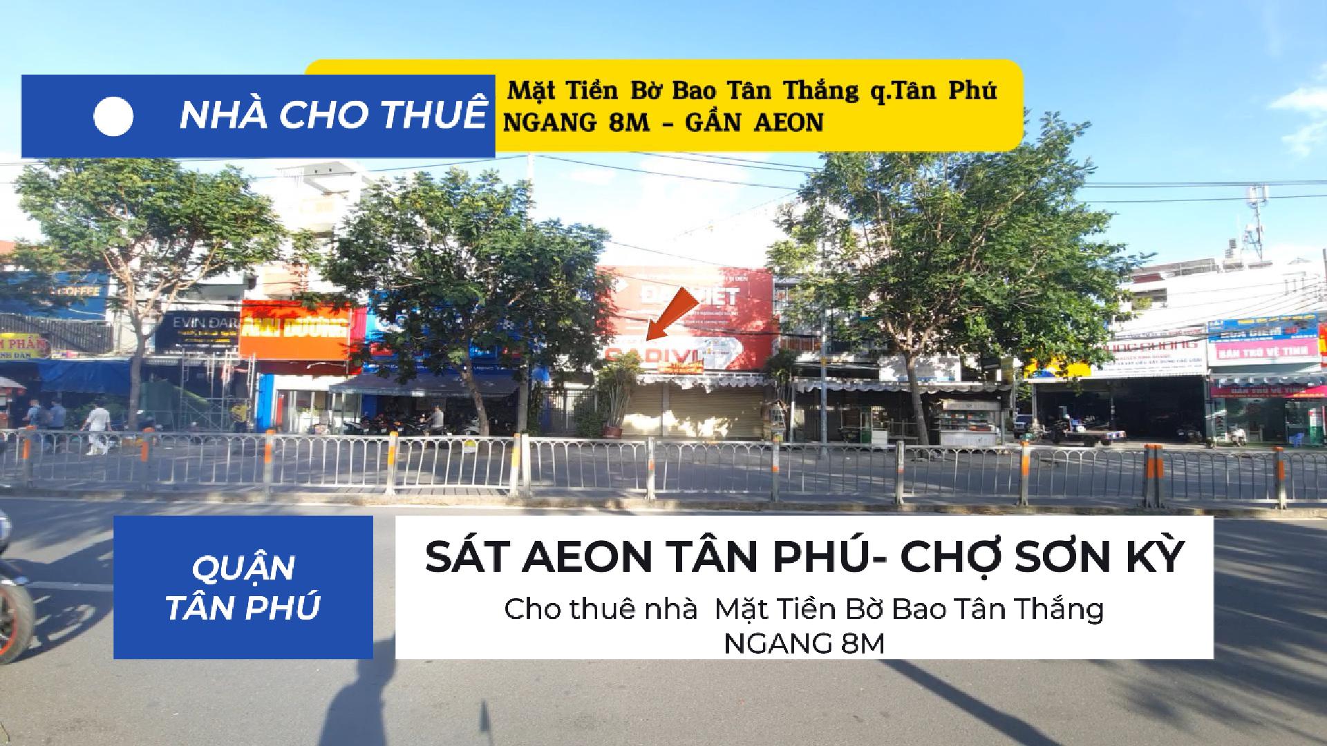 Cho thuê nhà  Mặt Tiền Bờ Bao Tân Thắng 96m² - NGANG 8M- GẦN AEON - Ảnh chính